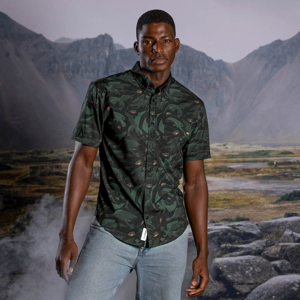 RSVLTS Unleash the Fury KUNUFLEX Short Sleeve Shirt in Black — detail 4