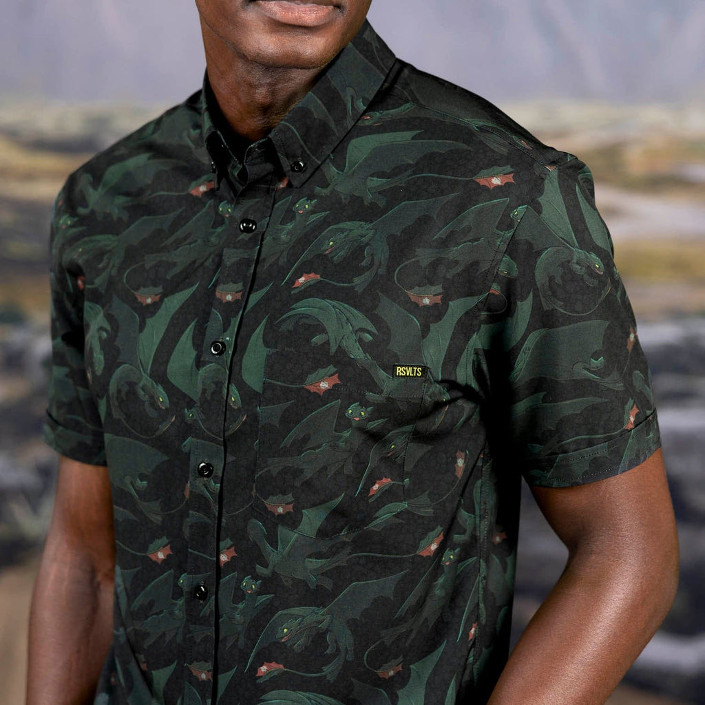 RSVLTS Unleash the Fury KUNUFLEX Short Sleeve Shirt in Black — detail 6