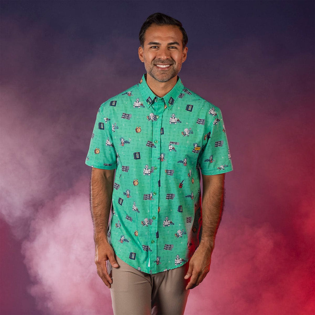 RSVLTS Hill Valley Hijinks KUNUFLEX Short Sleeve Shirt in Green — detail 7