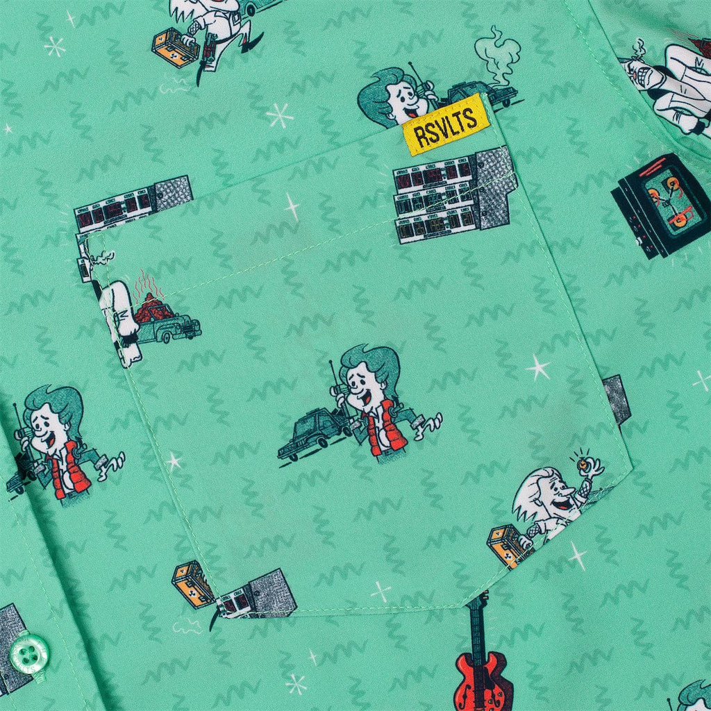 RSVLTS Hill Valley Hijinks KUNUFLEX Short Sleeve Shirt in Green — detail 8