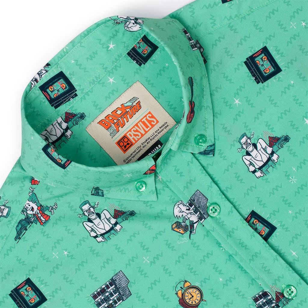 RSVLTS Hill Valley Hijinks KUNUFLEX Short Sleeve Shirt in Green — detail 11
