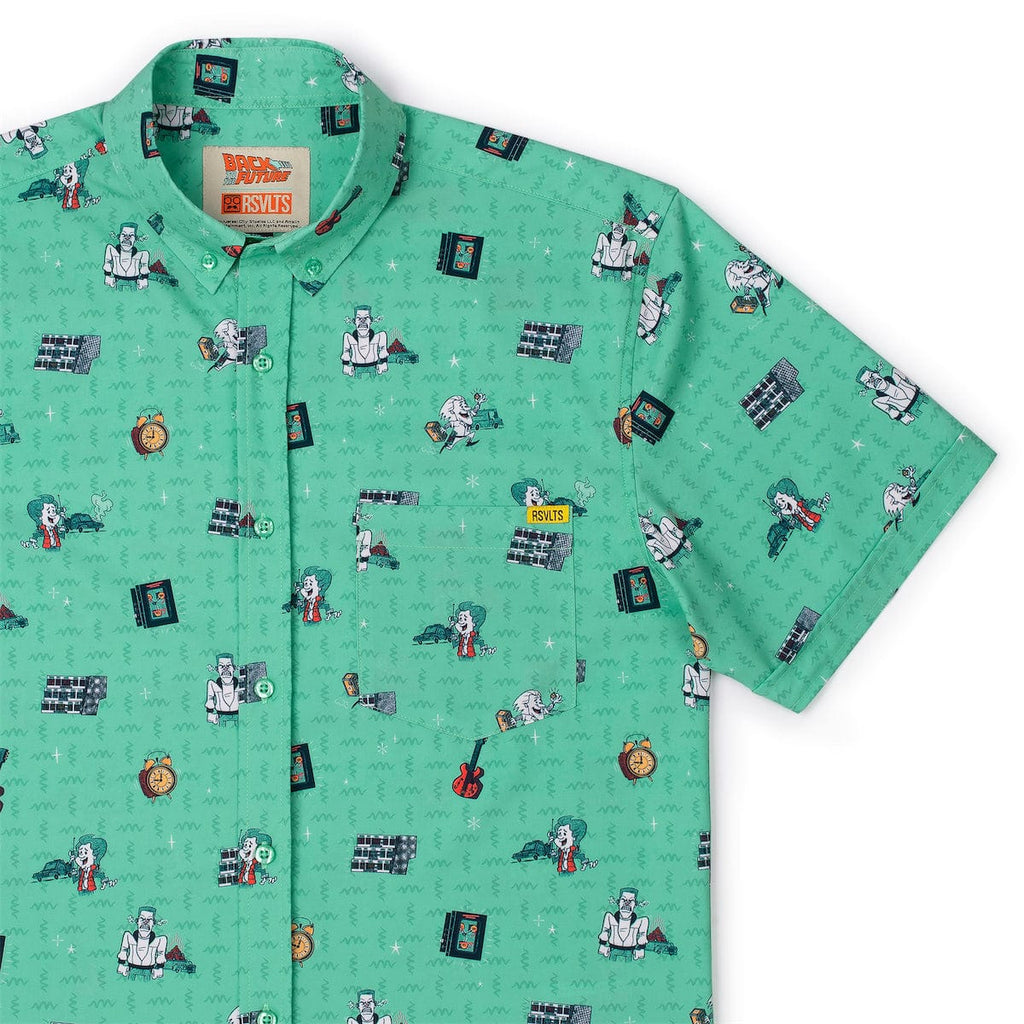 RSVLTS Hill Valley Hijinks KUNUFLEX Short Sleeve Shirt in Green — detail 6