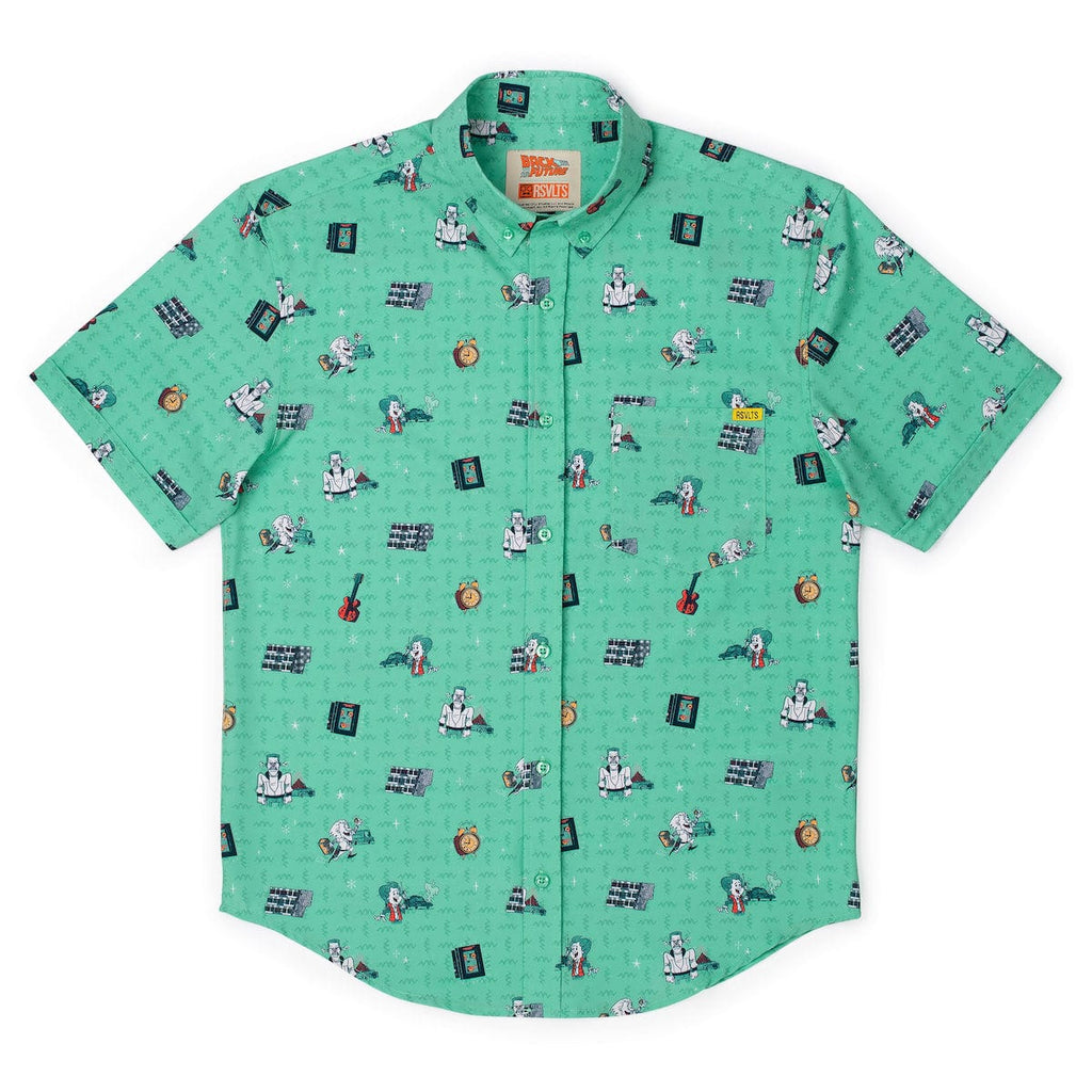 RSVLTS Hill Valley Hijinks KUNUFLEX Short Sleeve Shirt in Green — detail 10