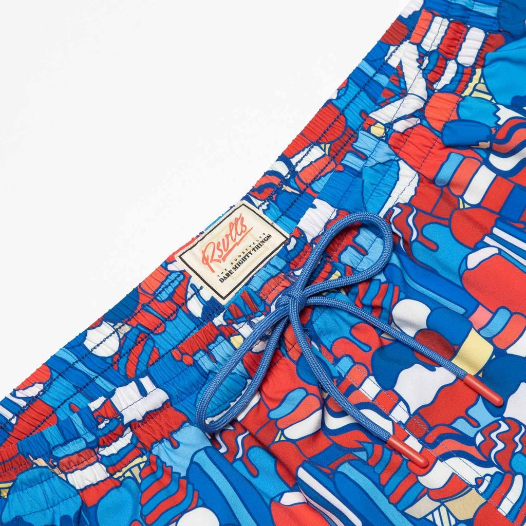 RSVLTS American Swirl Hybrid Shorts in Blue — detail 2