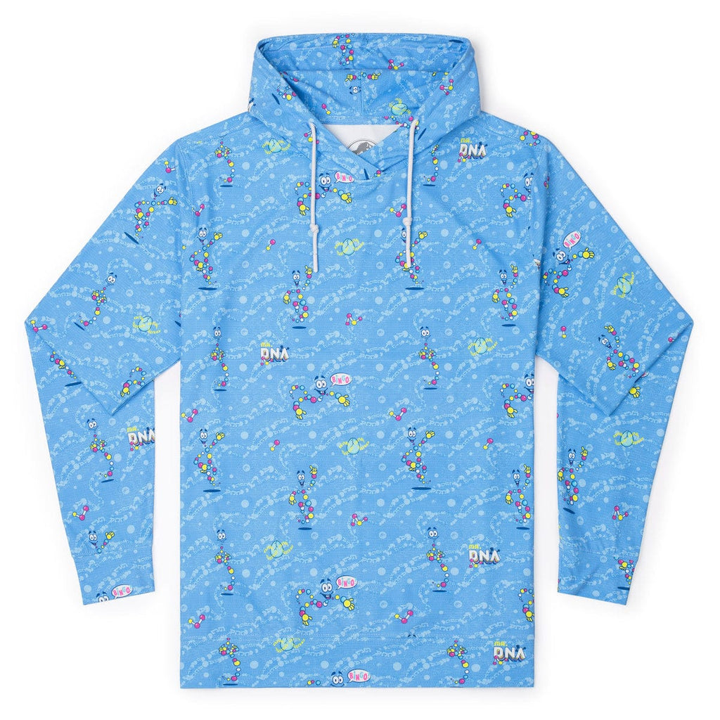 RSVLTS Mr. DNA Performance Hoodie in Blue — front view