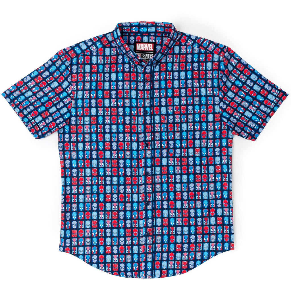 RSVLTS The Spidey Bunch KUNUFLEX Short Sleeve Shirt in Blue — detail 2