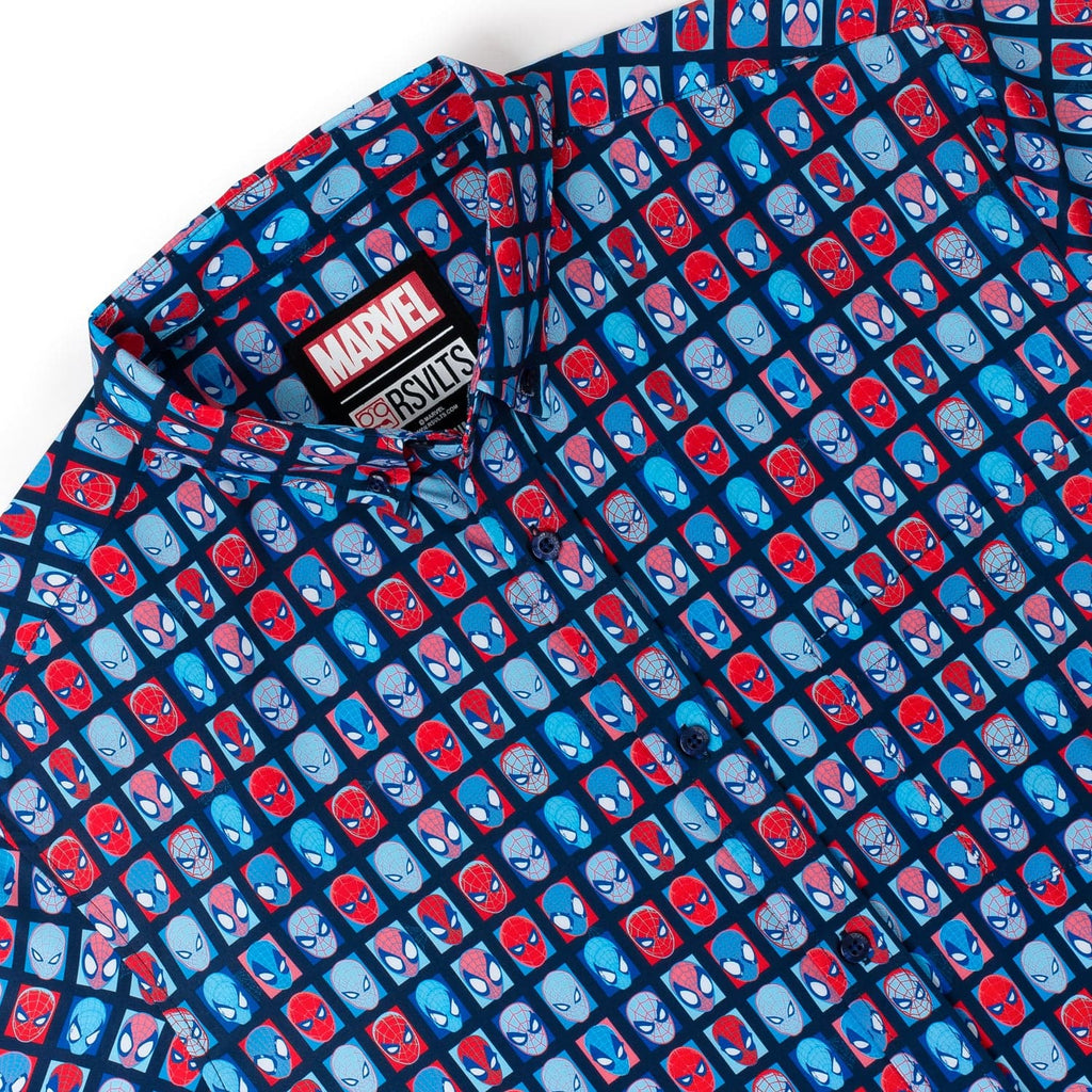 RSVLTS The Spidey Bunch KUNUFLEX Short Sleeve Shirt in Blue — detail 5