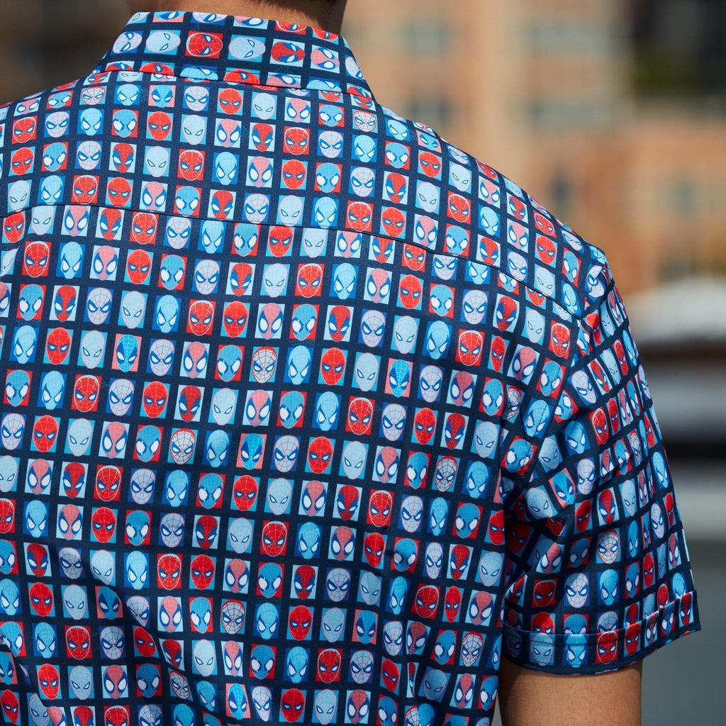 RSVLTS The Spidey Bunch KUNUFLEX Short Sleeve Shirt in Blue — detail 8