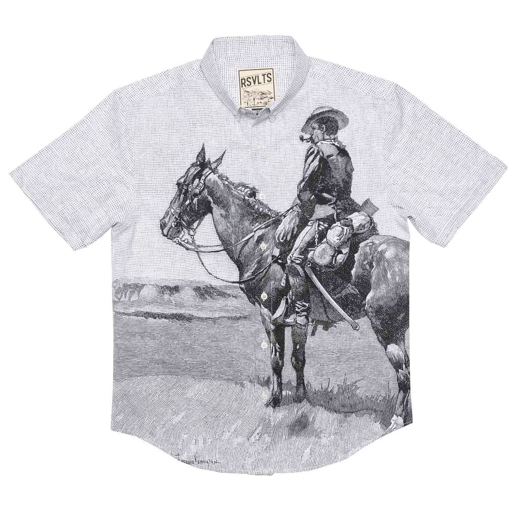 RSVLTS Into the West KUNUFLEX Short Sleeve Shirt in White — detail 3