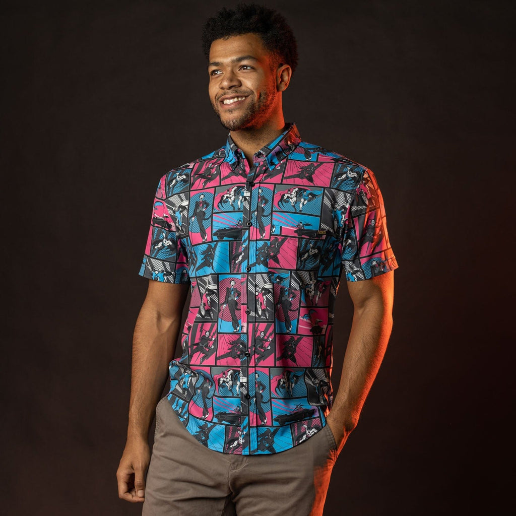 RSVLTS Funny Papers KUNUFLEX Short Sleeve Shirt in Multicolor — detail 6