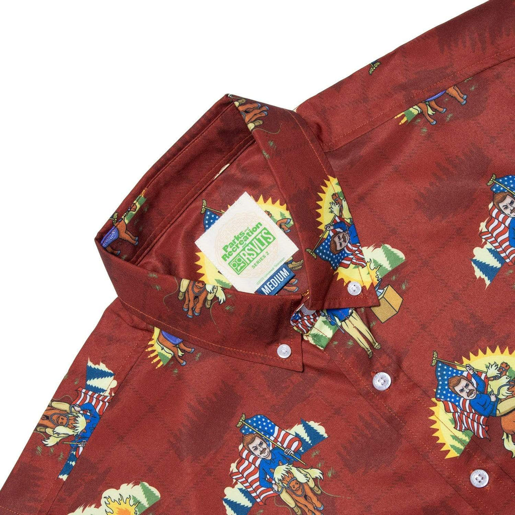 RSVLTS 5,000 Candles In The Wind KUNUFLEX Short Sleeve Shirt in Brown — detail 3
