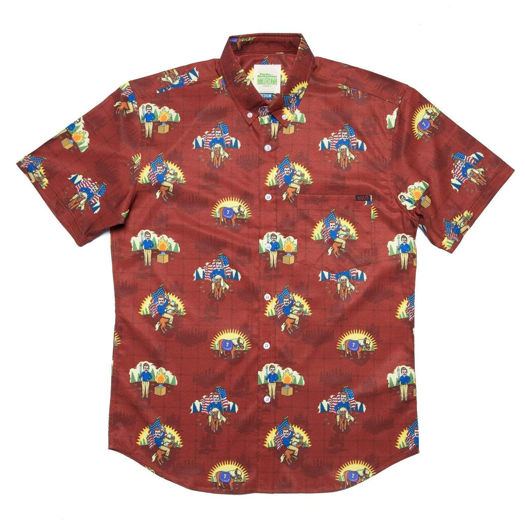 RSVLTS 5,000 Candles In The Wind KUNUFLEX Short Sleeve Shirt in Brown — detail 2