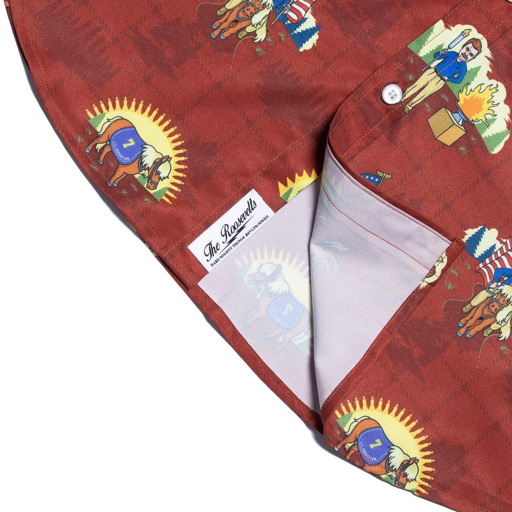 RSVLTS 5,000 Candles In The Wind KUNUFLEX Short Sleeve Shirt in Brown — detail 5