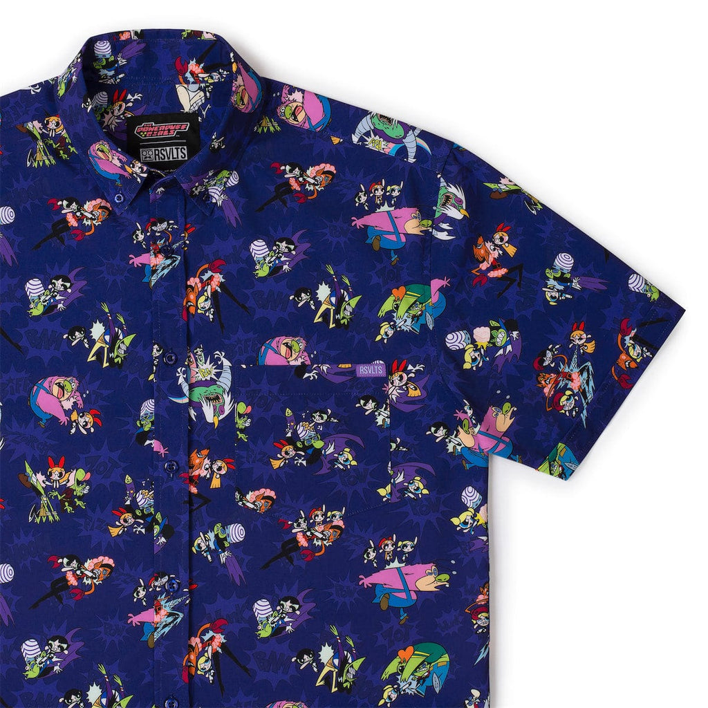 RSVLTS POW-erpuff Girls KUNUFLEX Short Sleeve Shirt in Purple — front view