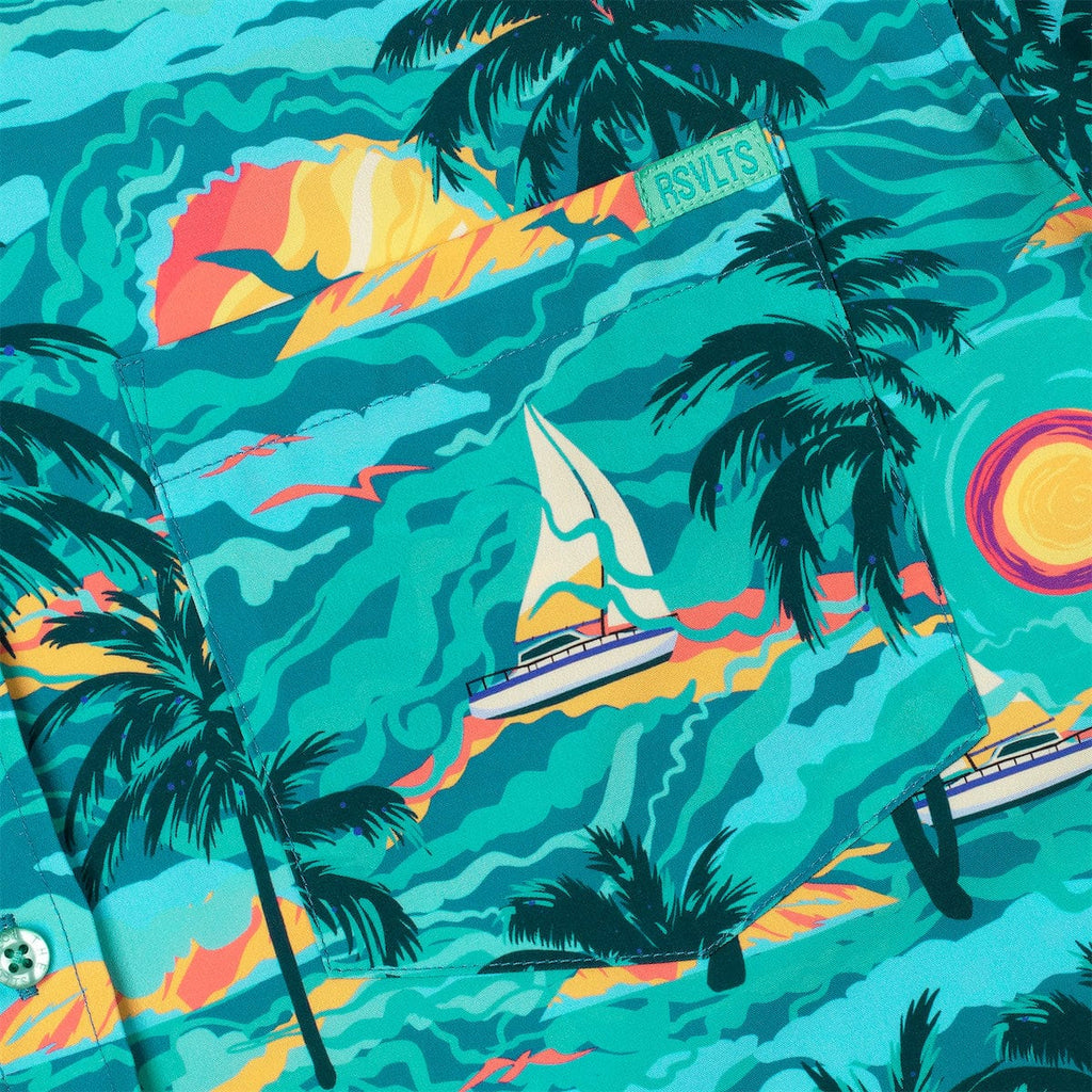 RSVLTS PTO (Palm Tree Oasis) KUNUFLEX Short Sleeve Shirt in Green — detail 3