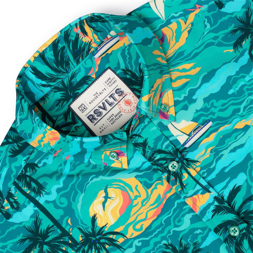 RSVLTS PTO (Palm Tree Oasis) KUNUFLEX Short Sleeve Shirt in Green — detail 5