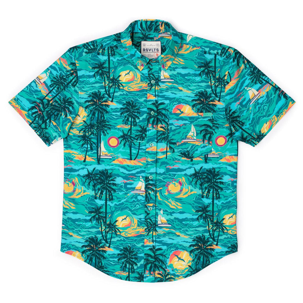 RSVLTS PTO (Palm Tree Oasis) KUNUFLEX Short Sleeve Shirt in Green — detail 4