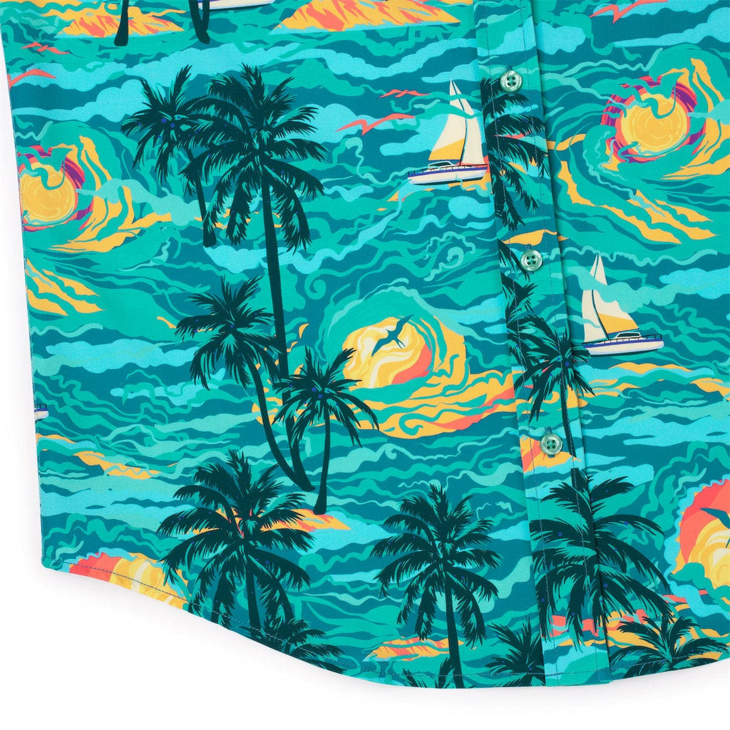 RSVLTS PTO (Palm Tree Oasis) KUNUFLEX Short Sleeve Shirt in Green — detail 6