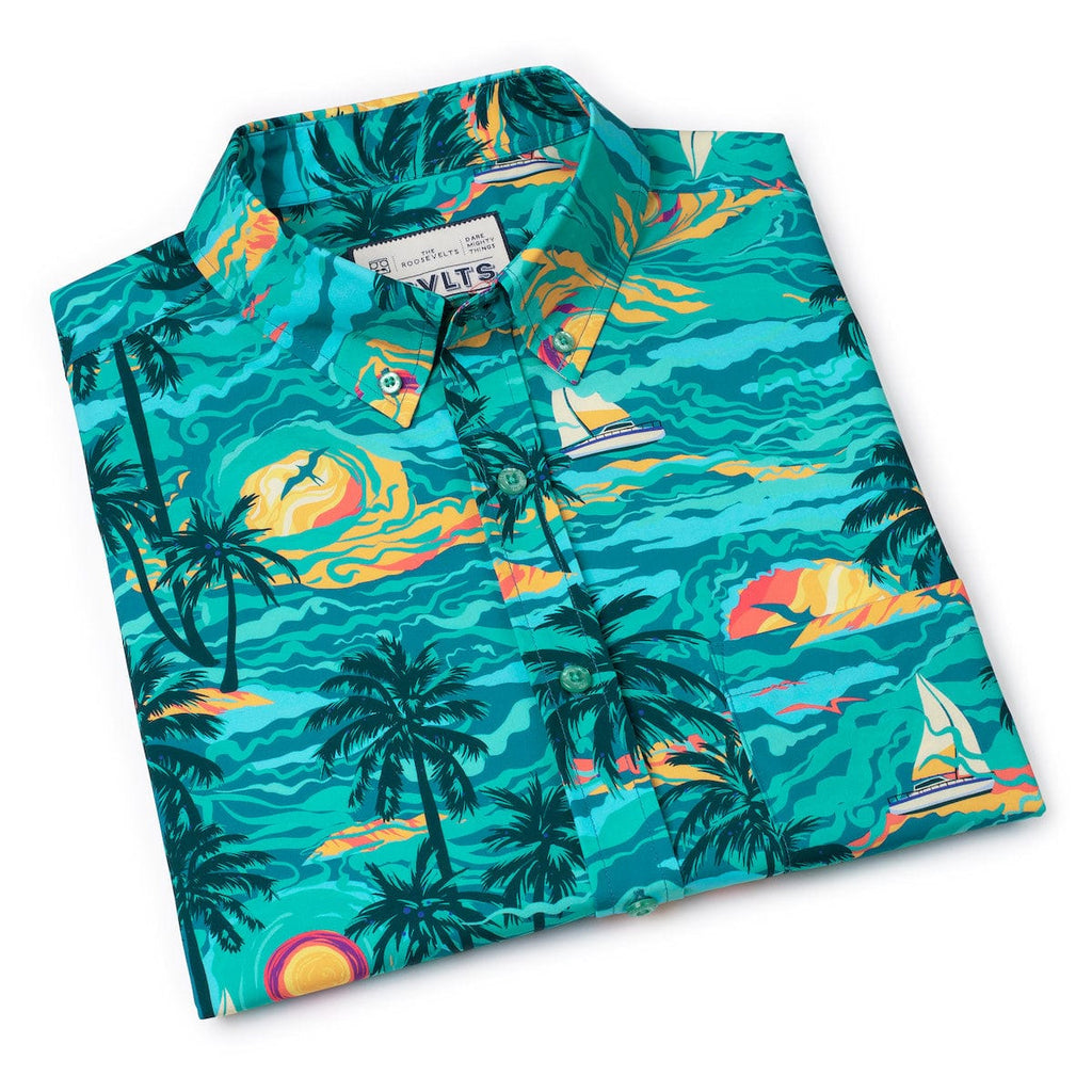 RSVLTS PTO (Palm Tree Oasis) KUNUFLEX Short Sleeve Shirt in Green — detail 7
