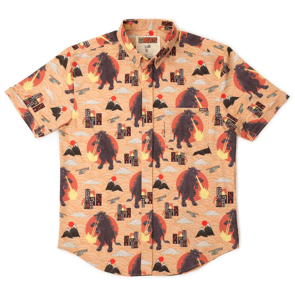RSVLTS Cowju KUNUFLEX Short Sleeve Shirt in Orange — detail 14
