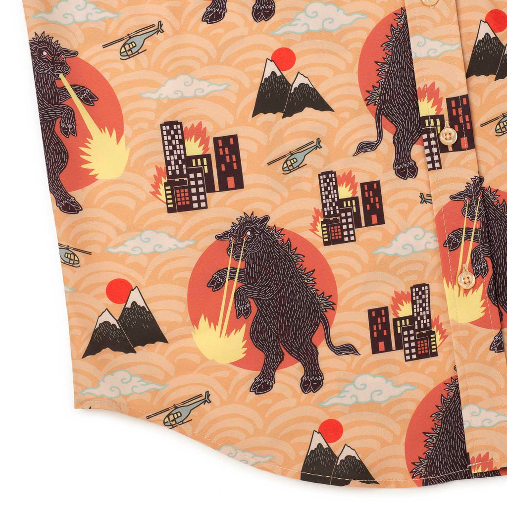 RSVLTS Cowju KUNUFLEX Short Sleeve Shirt in Orange — detail 16