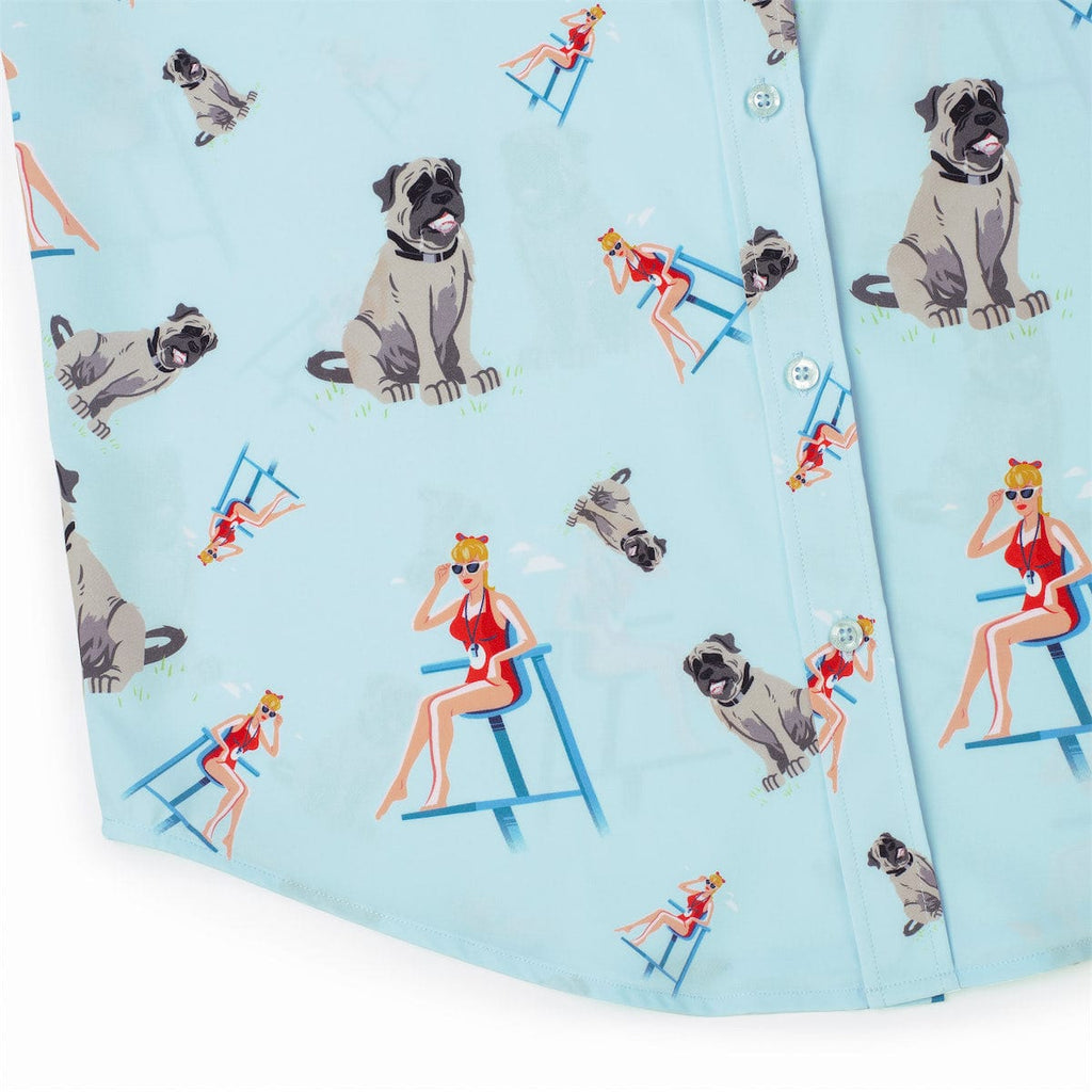 RSVLTS Wendy Peffercorn and the Beast KUNUFLEX Short Sleeve Shirt in Blue — detail 9