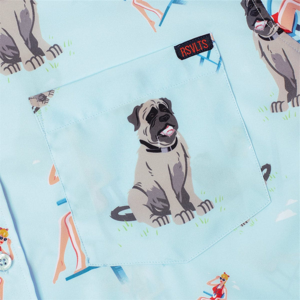 RSVLTS Wendy Peffercorn and the Beast KUNUFLEX Short Sleeve Shirt in Blue — detail 5