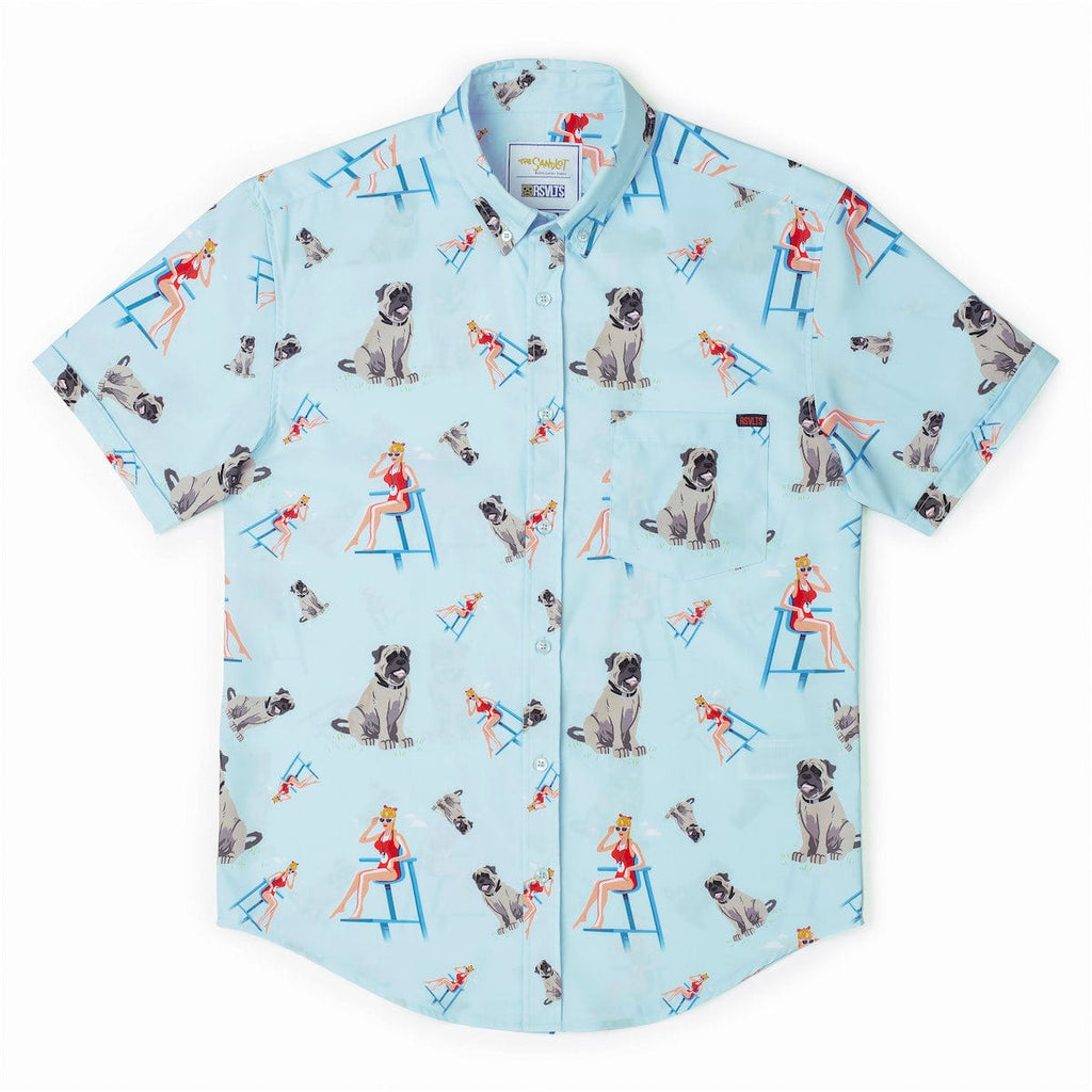 RSVLTS Wendy Peffercorn and the Beast KUNUFLEX Short Sleeve Shirt in Blue — detail 7