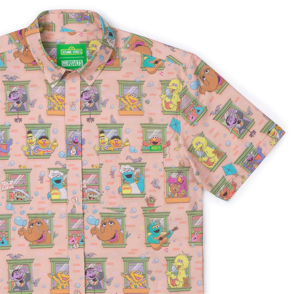 RSVLTS Welcome to the Neighborhood KUNUFLEX Short Sleeve Shirt in Multicolor — front view