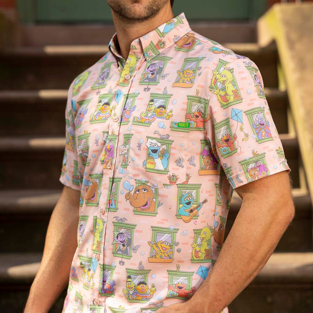 RSVLTS Welcome to the Neighborhood KUNUFLEX Short Sleeve Shirt in Multicolor — detail 8