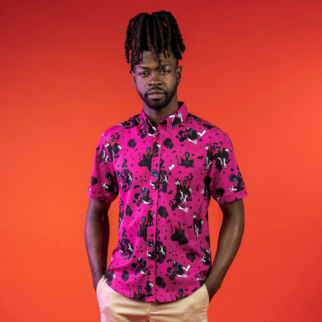 RSVLTS BAMF! KUNUFLEX Short Sleeve Shirt in Pink — detail 7