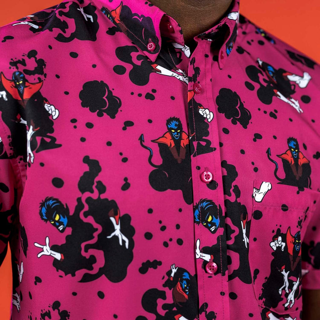 RSVLTS BAMF! KUNUFLEX Short Sleeve Shirt in Pink — detail 9