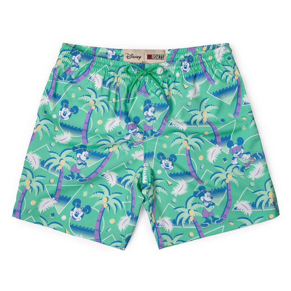 RSVLTS Cabana Mickey Hybrid Shorts in Green — front view
