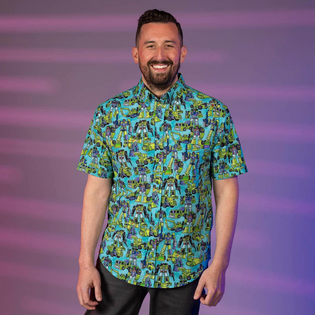 RSVLTS Constructicon Crew KUNUFLEX Short Sleeve Shirt in Green — detail 6