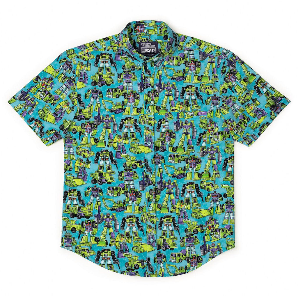 RSVLTS Constructicon Crew KUNUFLEX Short Sleeve Shirt in Green — detail 7