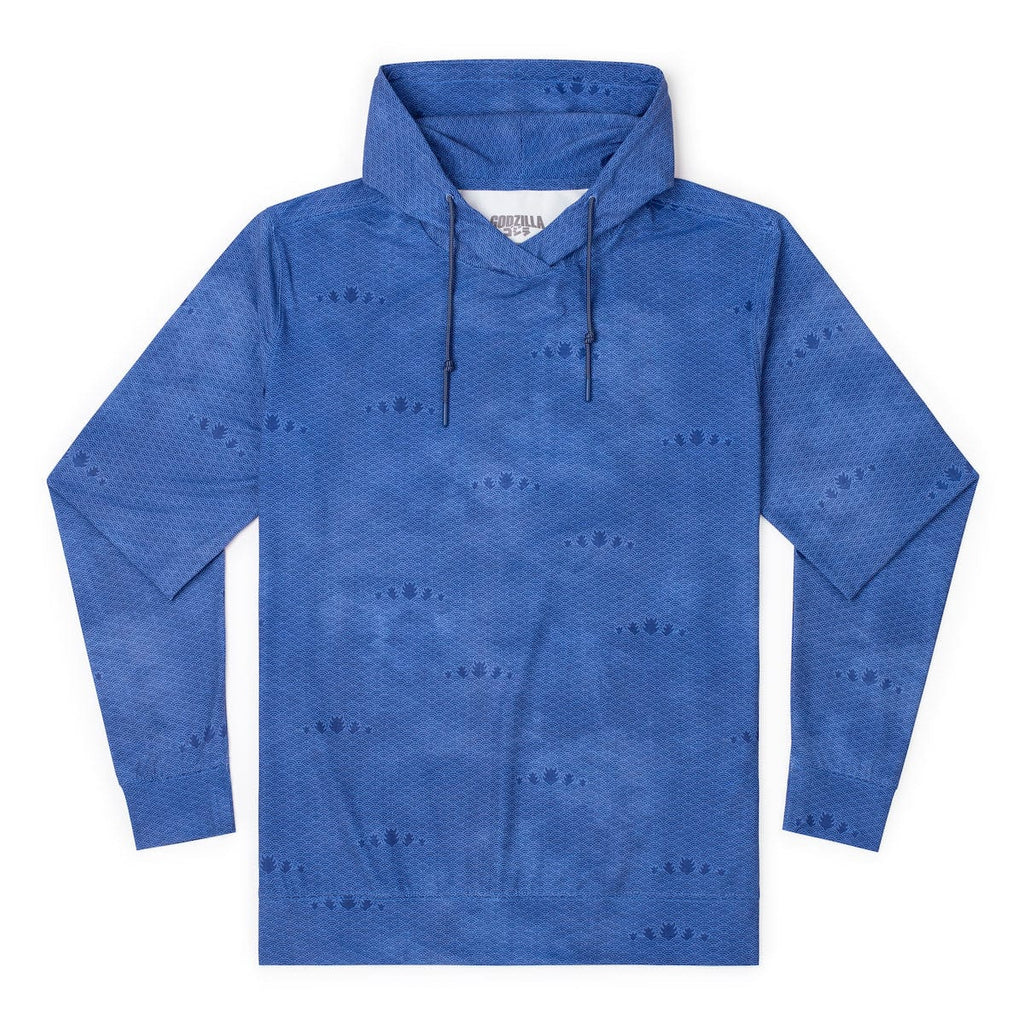 RSVLTS Pacific Coast Kaiju Performance Hoodie in Blue — front view