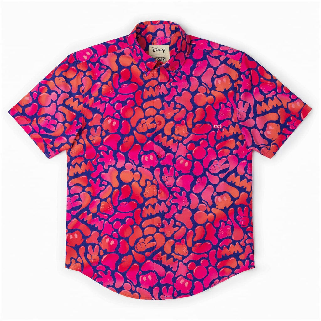RSVLTS Glow Flow Mickey KUNUFLEX Short Sleeve Shirt in Pink — detail 9
