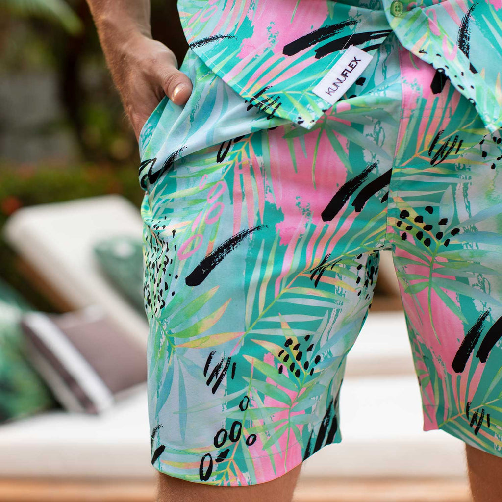 RSVLTS Dragon Fruit Hybrid Shorts in Green — detail 4