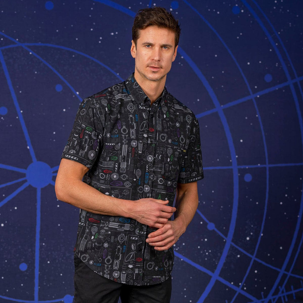 RSVLTS Saber Schematics KUNUFLEX Short Sleeve Shirt in Black — detail 6