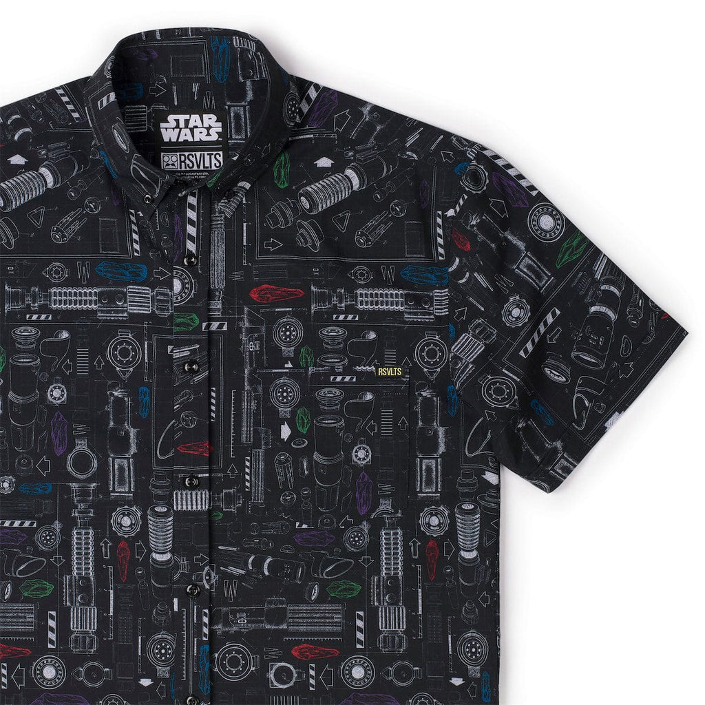 RSVLTS Saber Schematics KUNUFLEX Short Sleeve Shirt in Black — front view