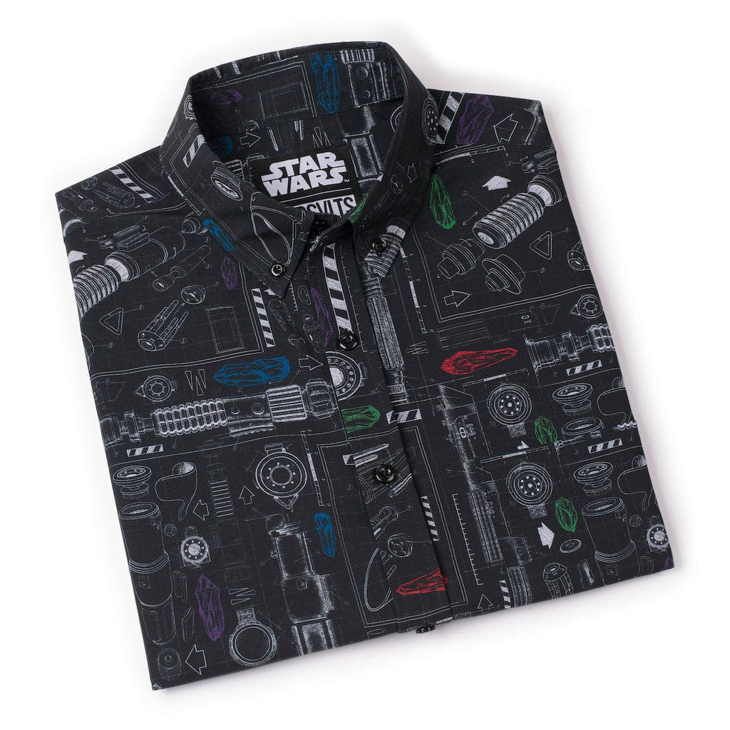 RSVLTS Saber Schematics KUNUFLEX Short Sleeve Shirt in Black — detail 12