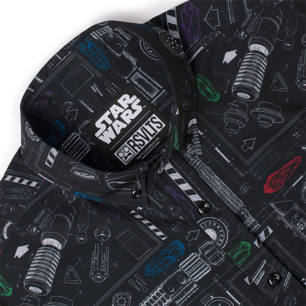 RSVLTS Saber Schematics KUNUFLEX Short Sleeve Shirt in Black — detail 10