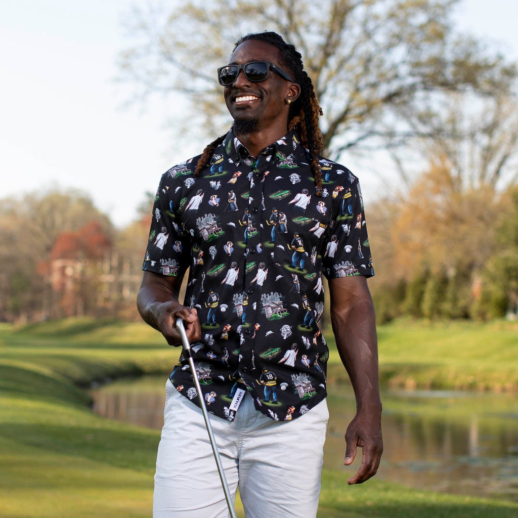 RSVLTS It’s All in the Hips KUNUFLEX Short Sleeve Shirt in Black — detail 7