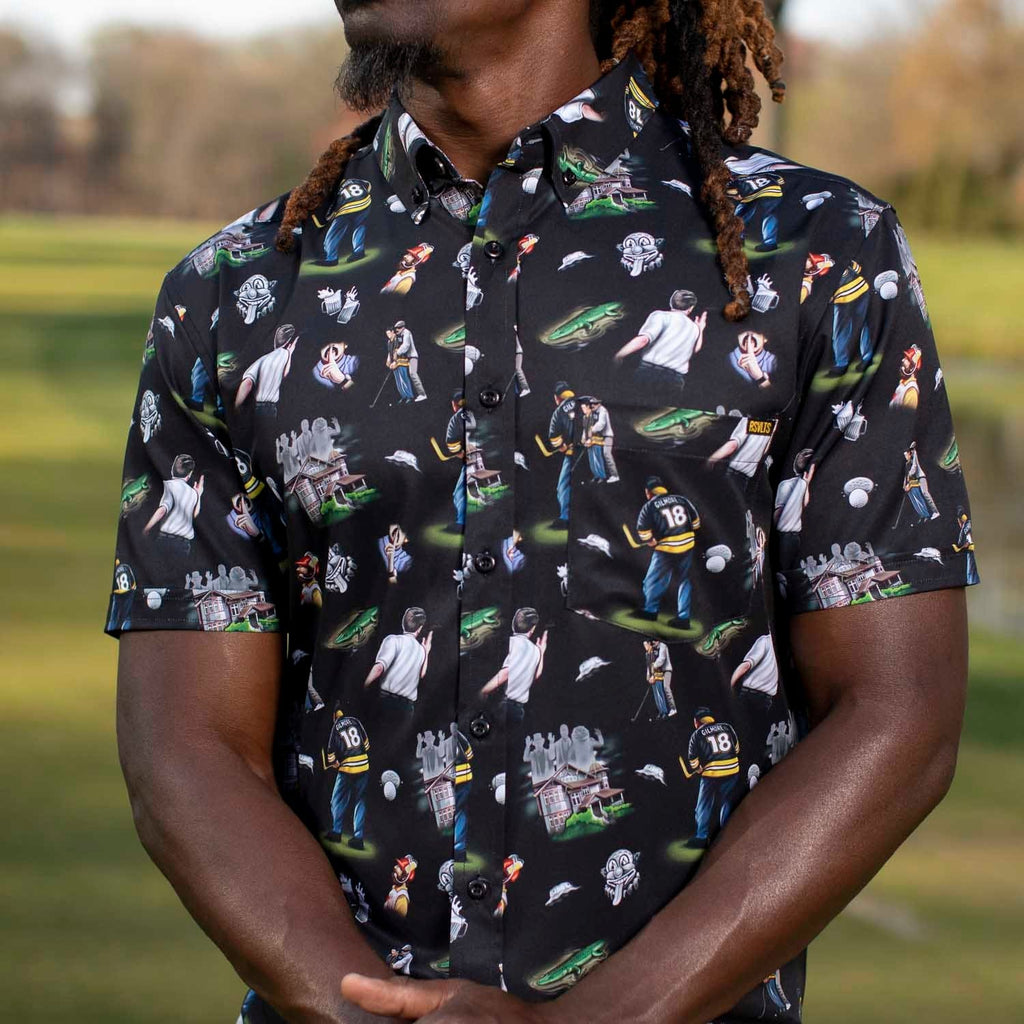 RSVLTS It’s All in the Hips KUNUFLEX Short Sleeve Shirt in Black — detail 9