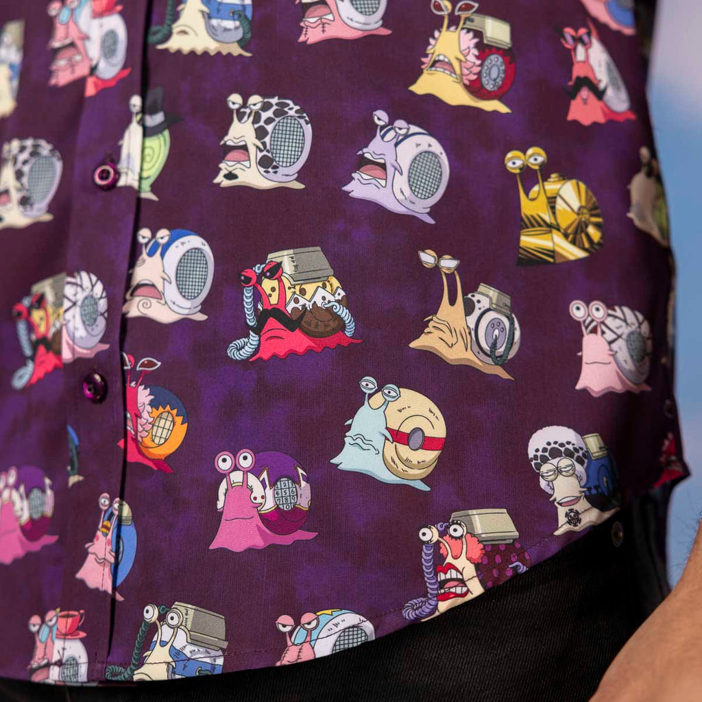 RSVLTS Puru-Puru-Puru KUNUFLEX Short Sleeve Shirt in Purple — detail 12