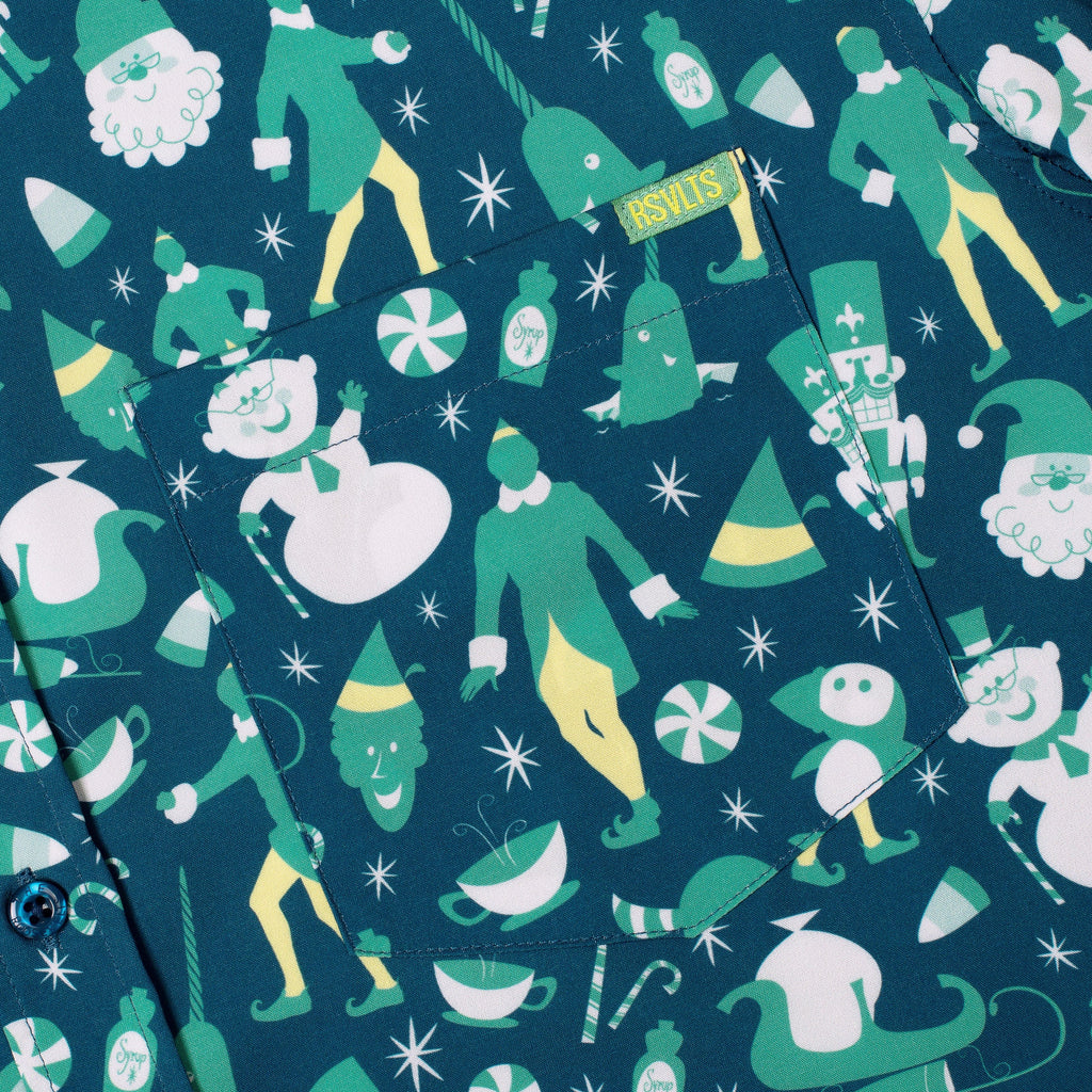 RSVLTS A Little Of Elf-rything KUNUFLEX Short Sleeve Shirt in Green — detail 7