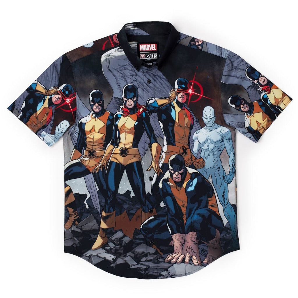 RSVLTS Xavier’s Shortlist KUNUFLEX Short Sleeve Shirt in Black — front view