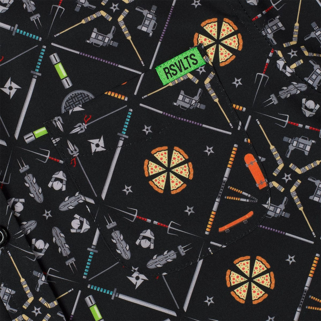 RSVLTS Splinter's Couch Youth KUNUFLEX Short Sleeve Shirt in Black — detail 3
