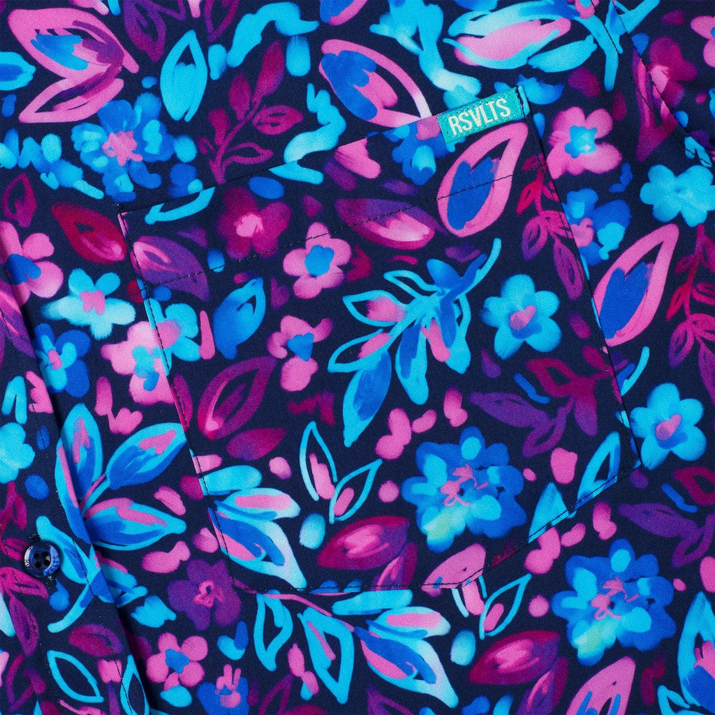 RSVLTS Tropiglow KUNUFLEX Short Sleeve Shirt in Blue — detail 6