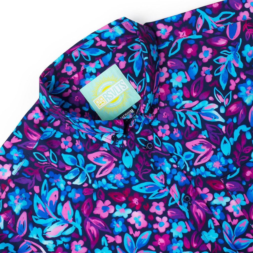 RSVLTS Tropiglow KUNUFLEX Short Sleeve Shirt in Blue — detail 5